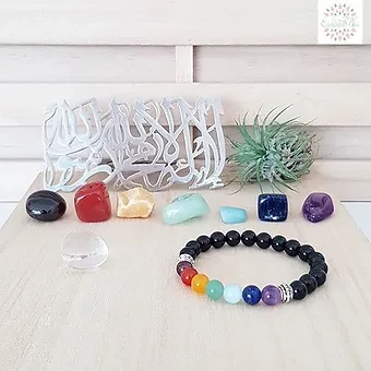 7 Chakra Bracelet Wrapped in Black Onyx