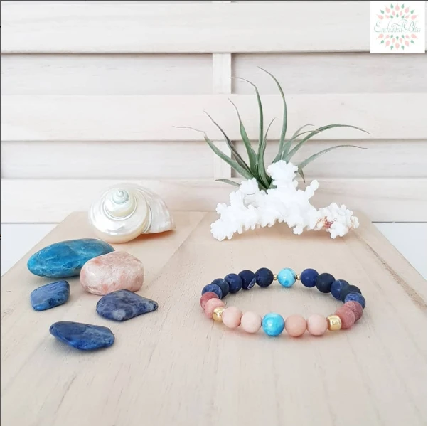 Pink Aventurine, Sodalite, Blue Apatite