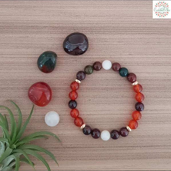 Carnelian, Moonstone, Bloodstone, Garnet