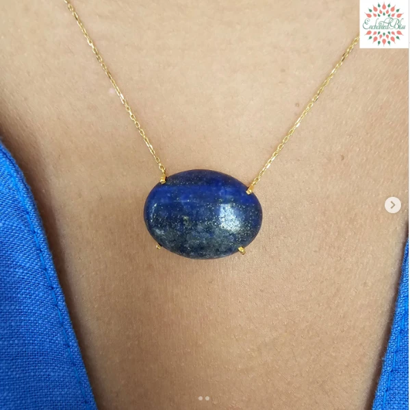 Lapis Lazuli Total Awareness 18k Gold 15-17 inch Necklace